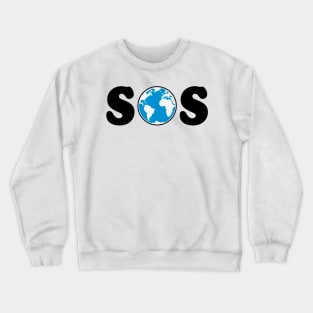 SOS – Earth Overshoot Day / Climate Change (Black / 3C) Crewneck Sweatshirt